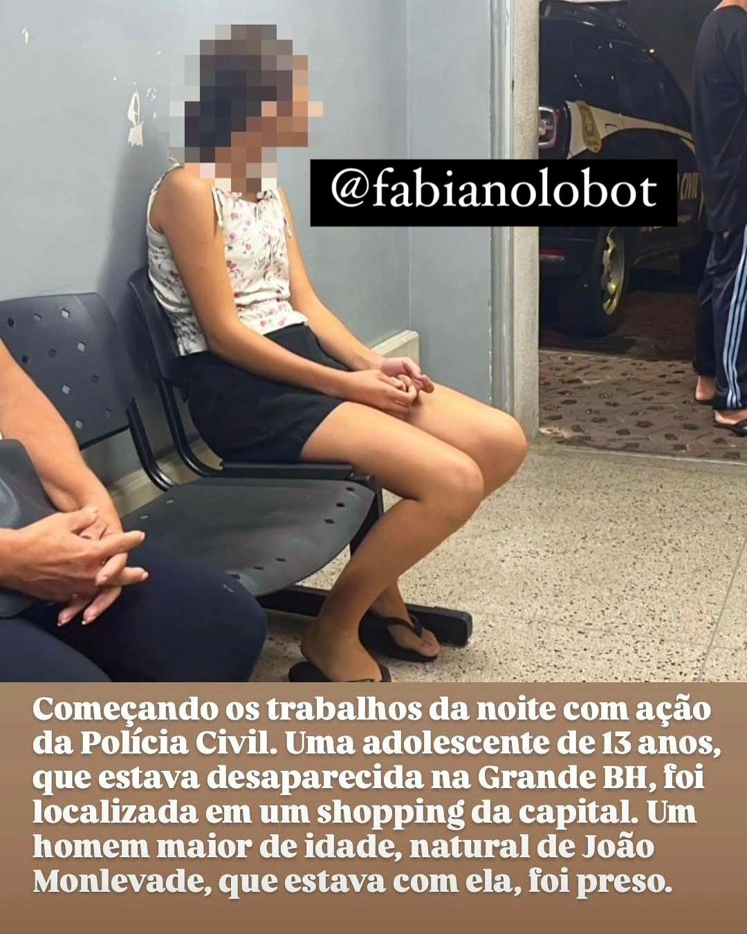 Homem natural de João Monlevade é preso após ser encontrado com menor desaparecida na Grande BH