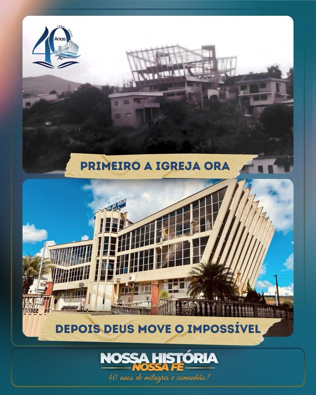 Como somos gratos pelo mover da mão de Deus durante esses 40 anos! Cada passo, cada desafio, cada conquista… tudo foi sustentado pela oração e pela fidelidade do nosso Deus.