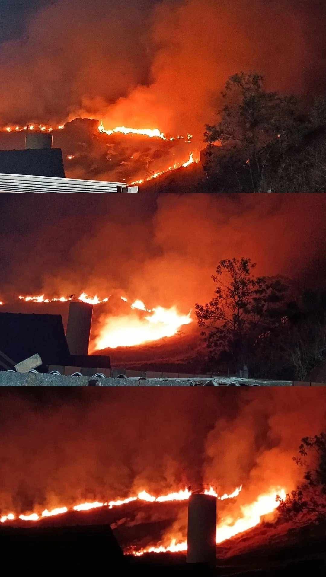 Fogo na mata do bairro Planalto é controlado por Brigada Florestal e Bombeiros Militares em João Monlevade