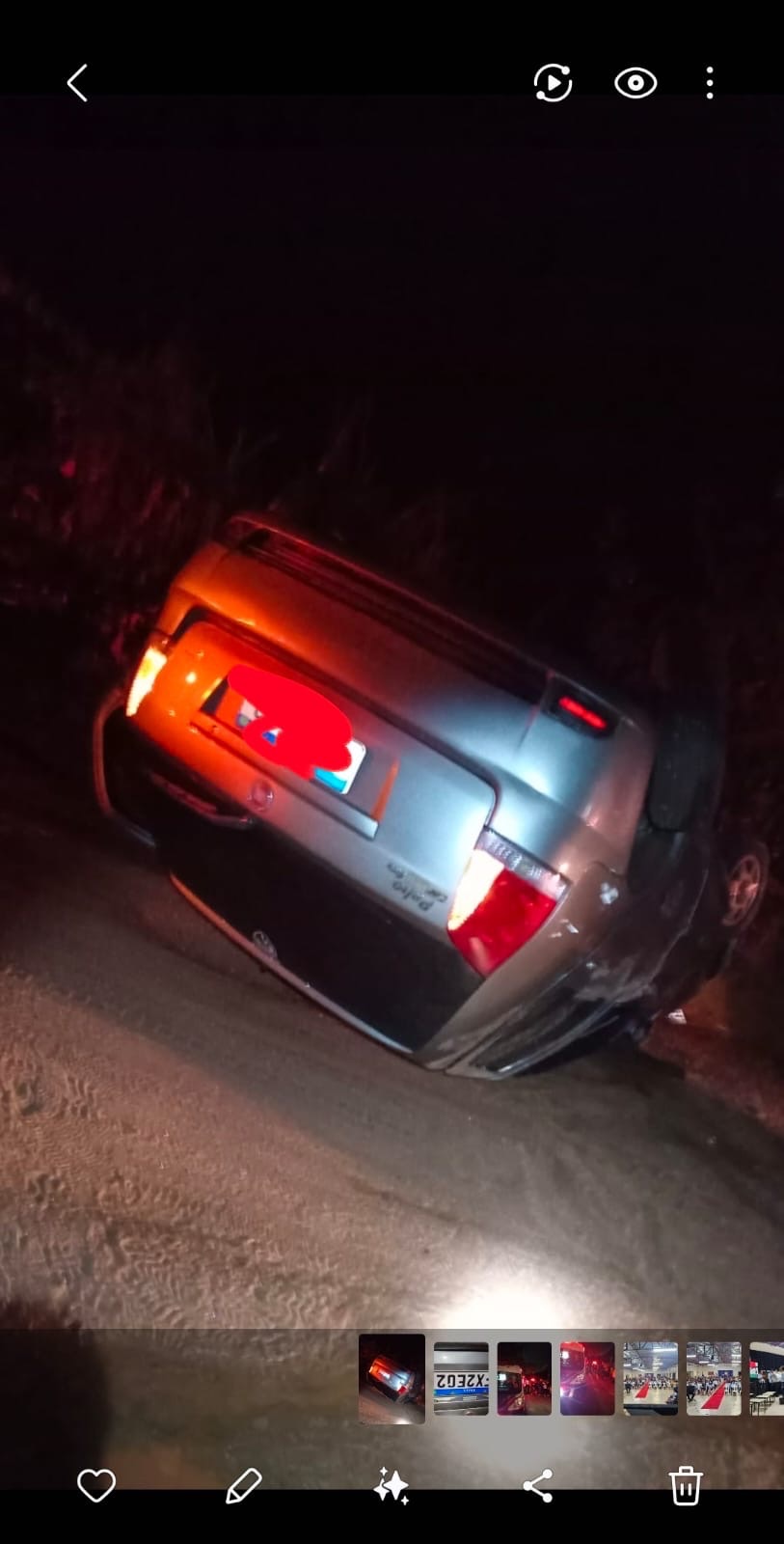 Capotamento deixa três feridos na estrada de acesso ao bairro Jacuí; novas imagens impressionam
