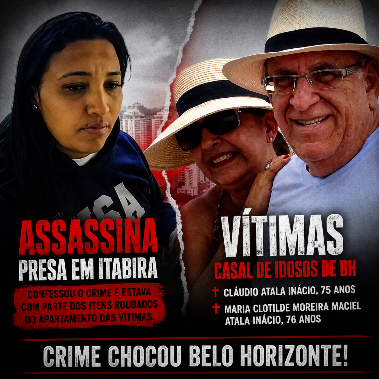 A Polícia Civil de Minas Gerais prendeu, na madrugada desta quinta-feira (2), em Itabira, a diarista Paola Stefany Neto Cirino, de 30 anos, principal suspeita de assassinar um casal de idosos em um apartamento no bairro São Pedro, na Região Centro-Sul de Belo Horizonte.